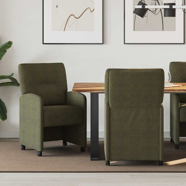 VidaXL Étkező Székek 2 pcs Katonai zöld 57 x 67 x 95 cm Műbőr velúr
