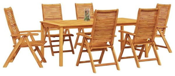 VidaXL Kert étkező szett 7 pcs Barna Tömör Akácfa