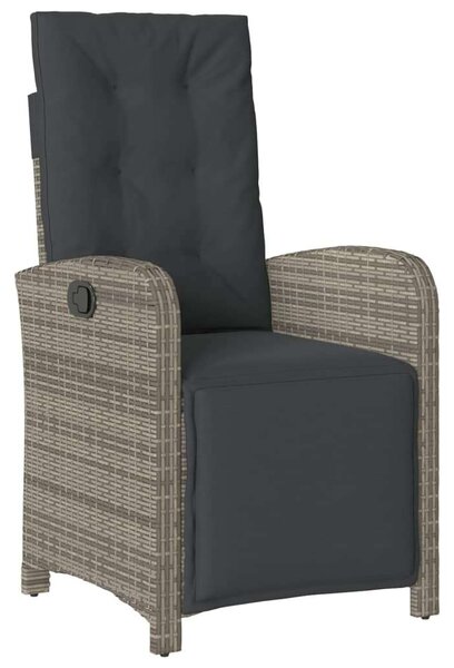VidaXL 5 részes szürke polyrattan kerti étkezőgarnitúra párnával