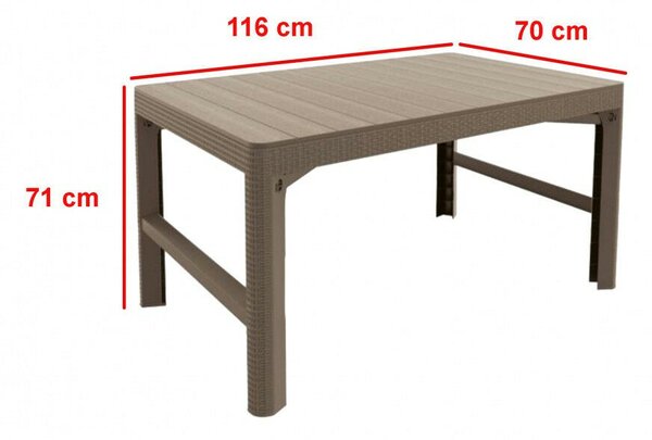 Evyon 6+1 kerti Bútor garnitúra szett - cappuccino