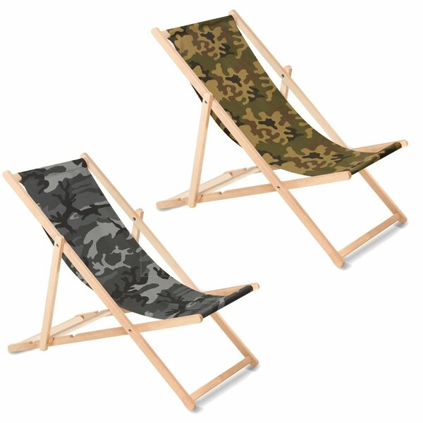 GreenBlue Napozóágy - Bükkfa - Camo Zöld