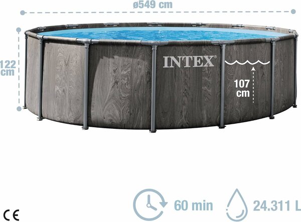 Intex Prism Frame 549x122cm Fémvázas medence szett(26744ND)