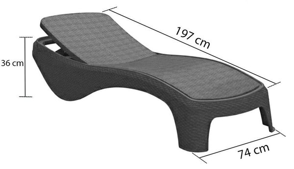 KETER ATLANTIC állítható exkluzív polyrattan kerti nyugágy - cappuccino