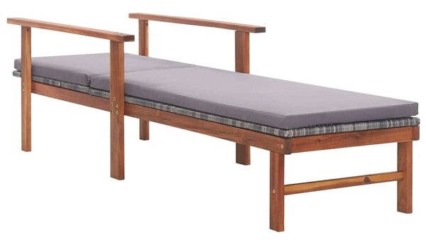 VidaXL Akácfa Napozóágy Szürke Polyrattannal - 200cm