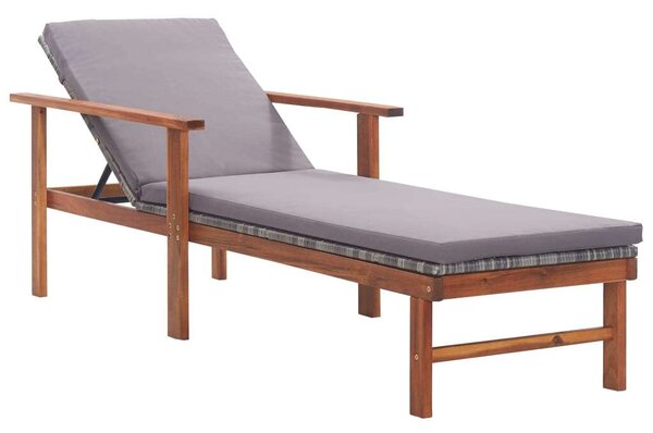 VidaXL Akácfa Napozóágy Szürke Polyrattannal - 200cm