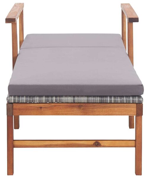 VidaXL Akácfa Napozóágy Szürke Polyrattannal - 200cm