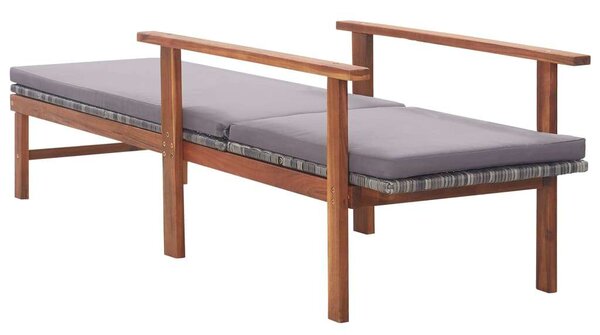VidaXL Akácfa Napozóágy Szürke Polyrattannal - 200cm