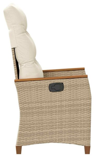 Fekvő Kerti Szék 64 x 57,5 x 112 cm, polirattan, Beige és krém
