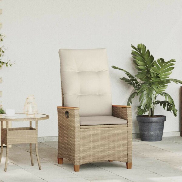 Fekvő Kerti Szék 64 x 57,5 x 112 cm, polirattan, Beige és krém