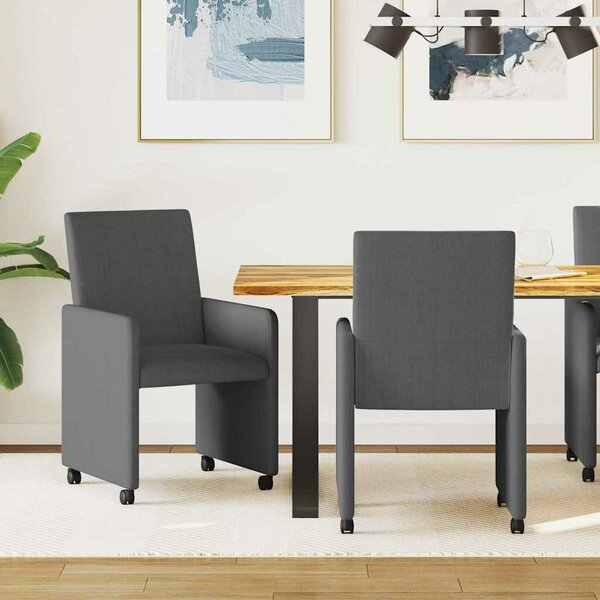 VidaXL Étkező Székek 2 pcs Sötétszürke 57 x 66 x 94 cm Bársony anyag