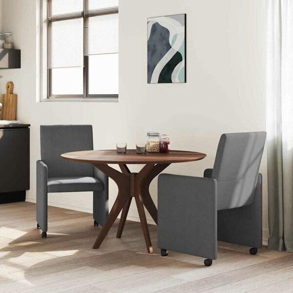 VidaXL Étkező Székek 2 pcs Sötétszürke 57 x 66 x 94 cm Bársony anyag