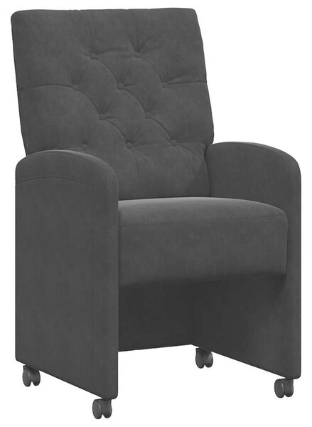 VidaXL Étkező Székek kerekekkel 2 pcs Fekete 58 x 67 x 97 cm Bársony