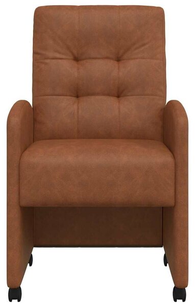VidaXL Étkező Székek kerekekkel 2 pcs Barna 57 x 67 x 98 cm Műbőr