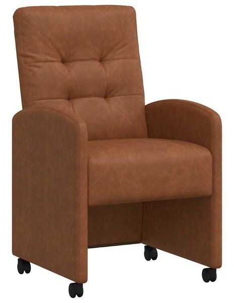 VidaXL Étkező Székek kerekekkel 2 pcs Barna 57 x 67 x 98 cm Műbőr