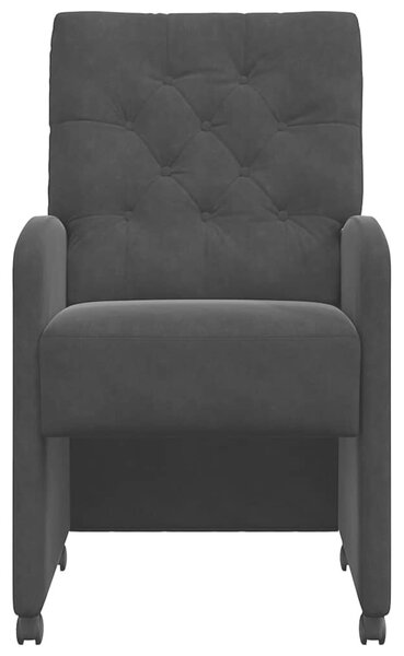 VidaXL Étkező Székek kerekekkel 2 pcs Fekete 58 x 67 x 97 cm Bársony