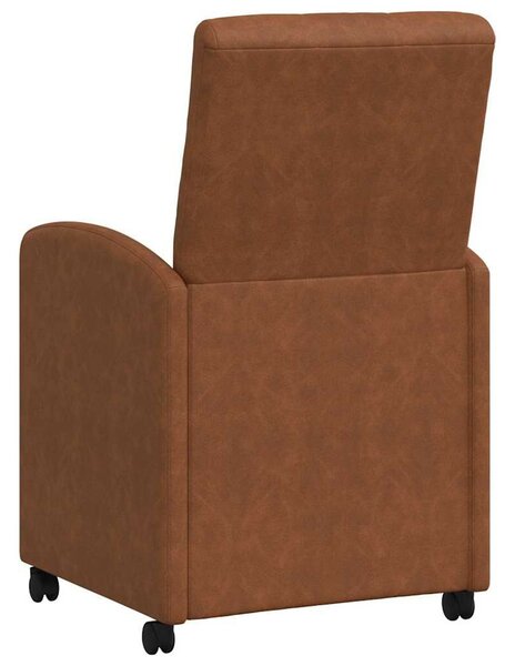 VidaXL Étkező Székek kerekekkel 2 pcs Barna 57 x 67 x 98 cm Műbőr