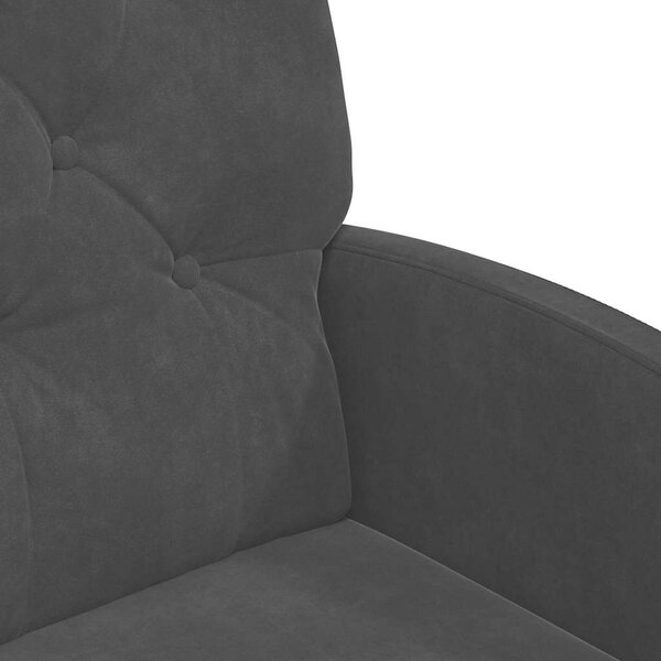 VidaXL Étkező Székek kerekekkel 2 pcs Fekete 58 x 67 x 97 cm Bársony