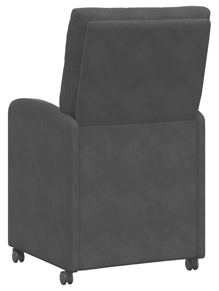 VidaXL Étkező Székek kerekekkel 2 pcs Fekete 58 x 67 x 97 cm Bársony