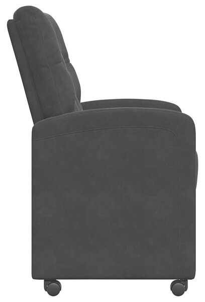 VidaXL Étkező Székek kerekekkel 2 pcs Fekete 58 x 67 x 97 cm Bársony
