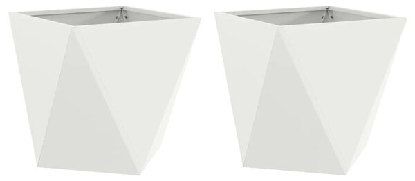 VidaXL Növénytartó 2 pcs Fehér 50 x 50 x 50 cm Acél