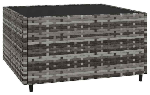 3 részes szürke polyrattan kerti ülőgarnitúra párnákkal