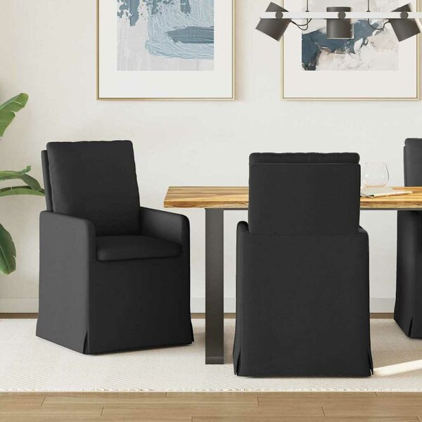 VidaXL Étkező Székek 2 pcs Fekete 57 x 67 x 98 cm szövet