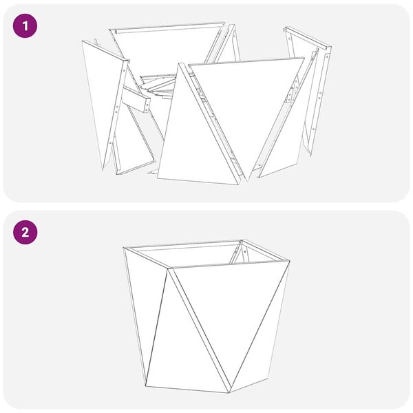 VidaXL Növénytartó 2 pcs Ezüst 50 x 50 x 50 cm Rozsdamentes acél