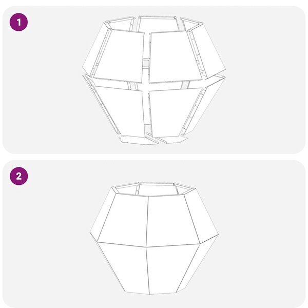 VidaXL Növénytartó 2 pcs Olajzöld 75 x 75 x 60 cm Acél