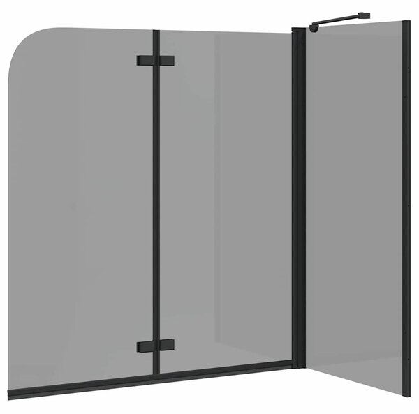VidaXL Zuhanybeépítés Fekete 120 x 68 x 130 cm ESG üveg és alumínium