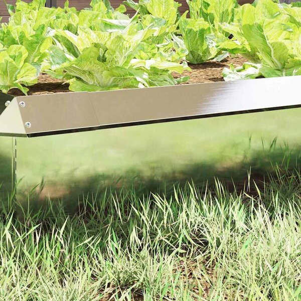 VidaXL Csiga kerítés 16 db 100 x 3,5 x 25 cm Rozsdamentes Acél Ezüst