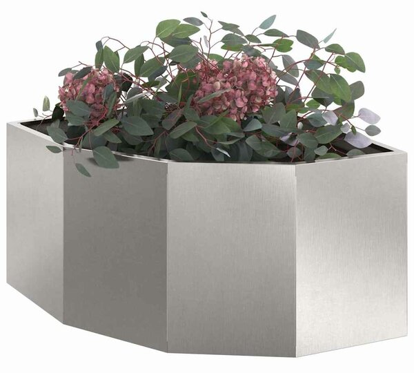 VidaXL Sarok Virágtartó Ezüst 60 x 60 x 35 cm Rozsdamentes acél