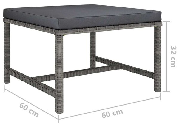 VidaXL Polyrattan Kerti Ülőgarnitúra - 4 részes - Szürke