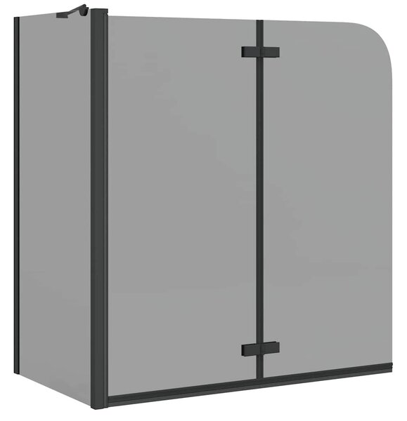 VidaXL Zuhanybeépítés Fekete 120 x 68 x 130 cm ESG üveg és alumínium
