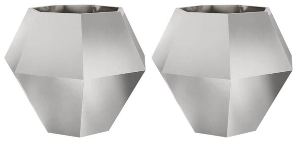 VidaXL Növénytartó 2 pcs Ezüst 100 x 100 x 80 cm Rozsdamentes acél