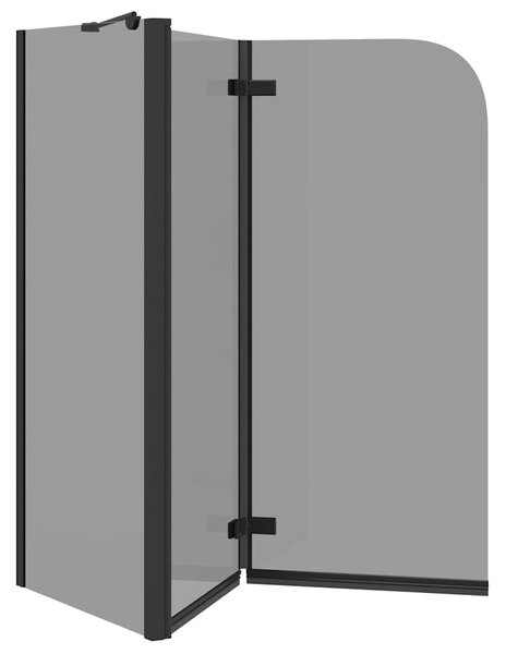 VidaXL Zuhanybeépítés Fekete 120 x 68 x 130 cm ESG üveg és alumínium