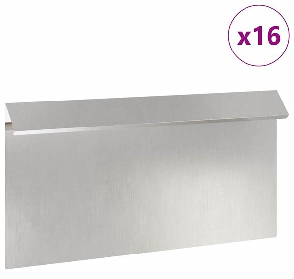 VidaXL Csiga kerítés 16 db 50 x 3,5 x 25 cm Rozsdamentes Acél Ezüst