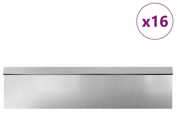 VidaXL Csiga kerítések 20 db 100 x 3,5 x 25 cm Horganyzott acél Ezüst