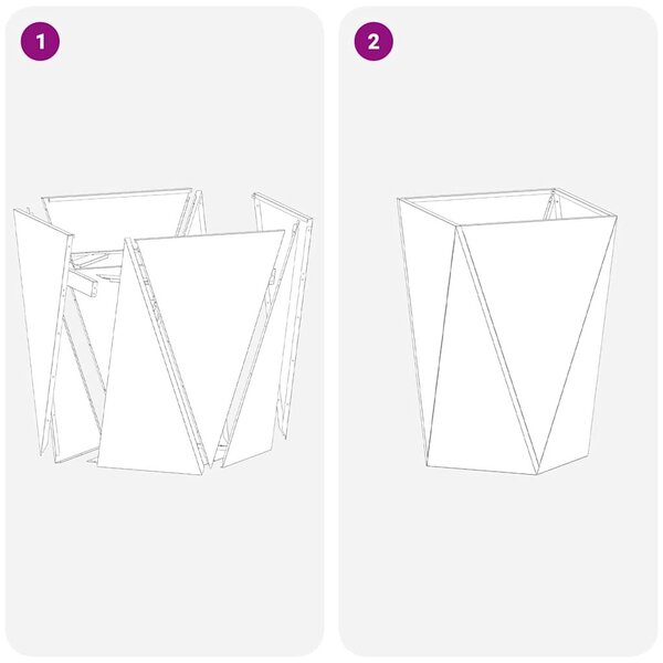 VidaXL Növénytartó 2 pcs Ezüst 50 x 50 x 75 cm Horganyzott acél