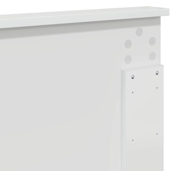 VidaXL Fejtámla fejtámlával Fényes Fehér 135 cm Faanyag