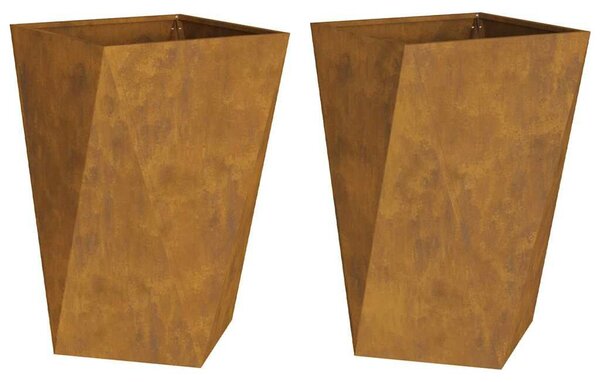 VidaXL Növénytartó 2 pcs Rozsdás 50 x 50 x 75 cm Időjárásálló acél