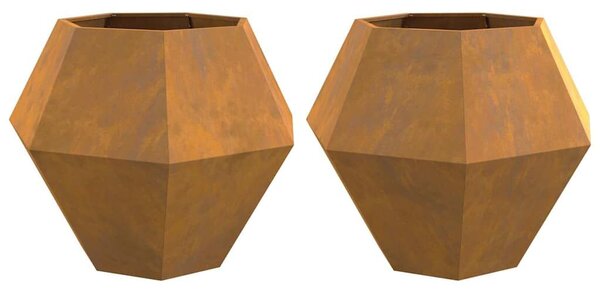 VidaXL Növénytartó 2 pcs Rozsdás 100 x 100 x 80 cm Időjárásálló acél