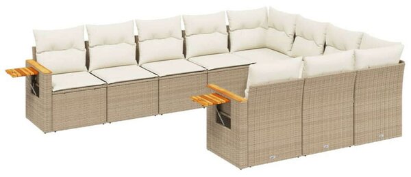 VidaXL Polyrattan Kerti Ülőgarnitúra - 10 részes - Bézs