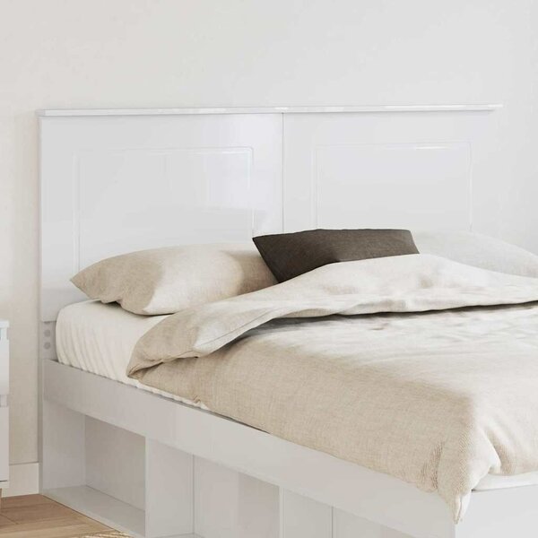 VidaXL Fejtámla Fényes Fehér 160 cm Faanyag