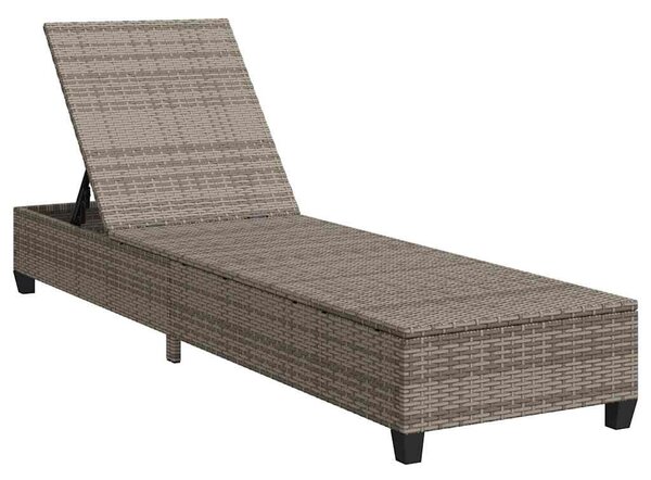VidaXL szürke polyrattan napozóágy párnákkal 55x200x25,5 cm