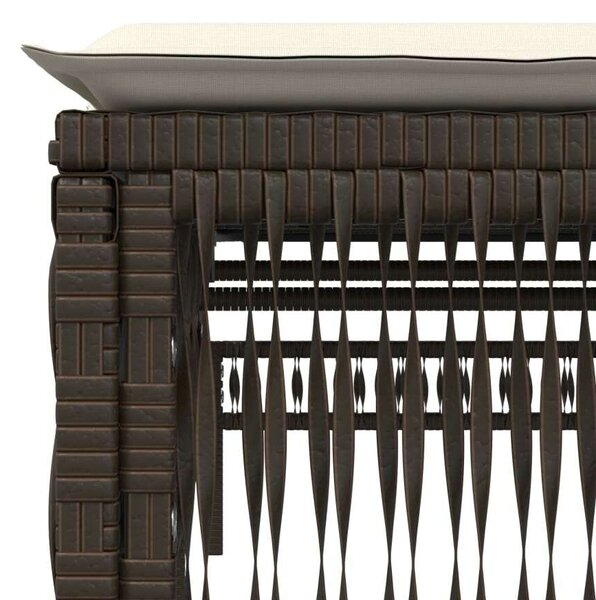VidaXL Napozóágy Szett - 2 db, Barna Polyrattan