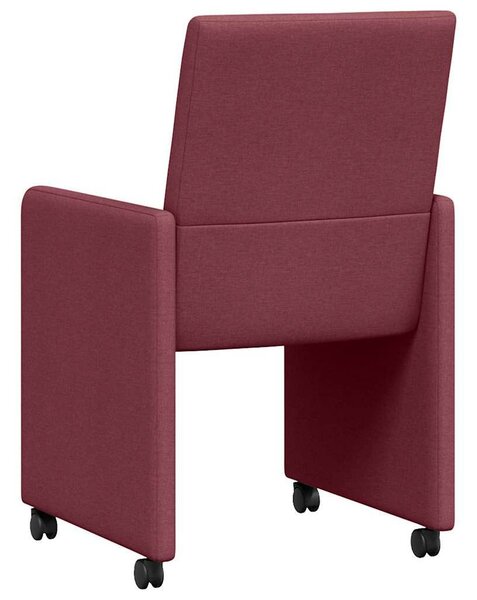 VidaXL Étkező Székek kerekekkel 2 pcs bordó 57 x 66 x 94 cm szövet