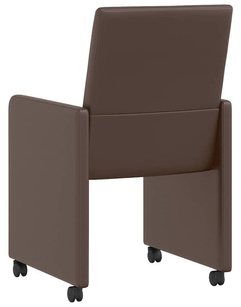 VidaXL Étkező Székek kerekekkel 2 pcs Barna 57 x 66 x 94 cm Műbőr