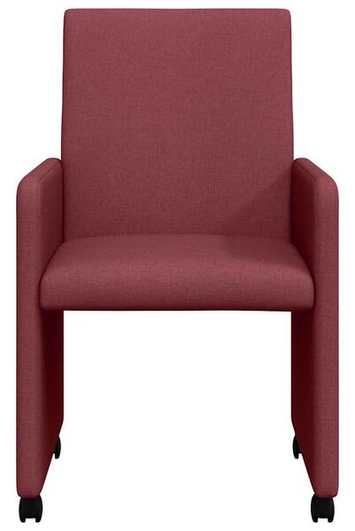 VidaXL Étkező Székek kerekekkel 2 pcs bordó 57 x 66 x 94 cm szövet