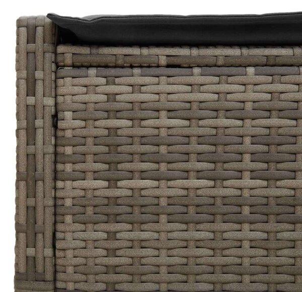 VidaXL Dupla Napozóágy - Polyrattan - Szürke - 200cm
