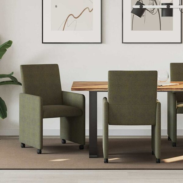 VidaXL Étkező Székek 2 pcs Katonai zöld 57 x 66 x 94 cm Műbőr velúr